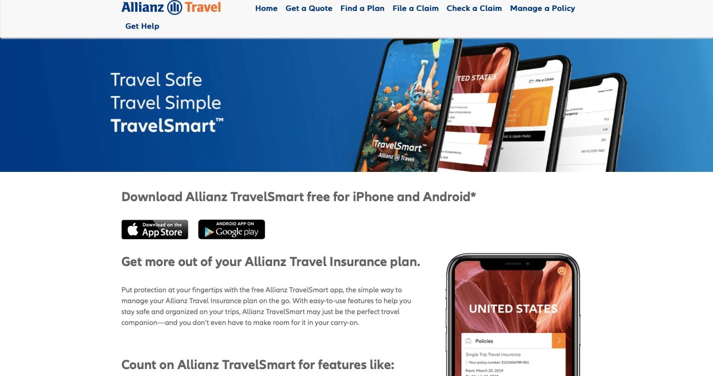 Travel & Life Insurance App — TravelSmart by Allianz